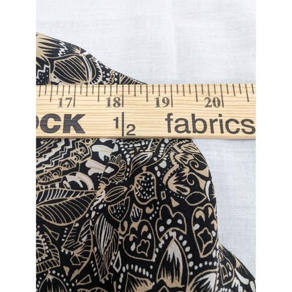 Plymouth New York Women Brown and White Silk floral Short Sleeve Blouse Size 16 - Picture 6 of 9